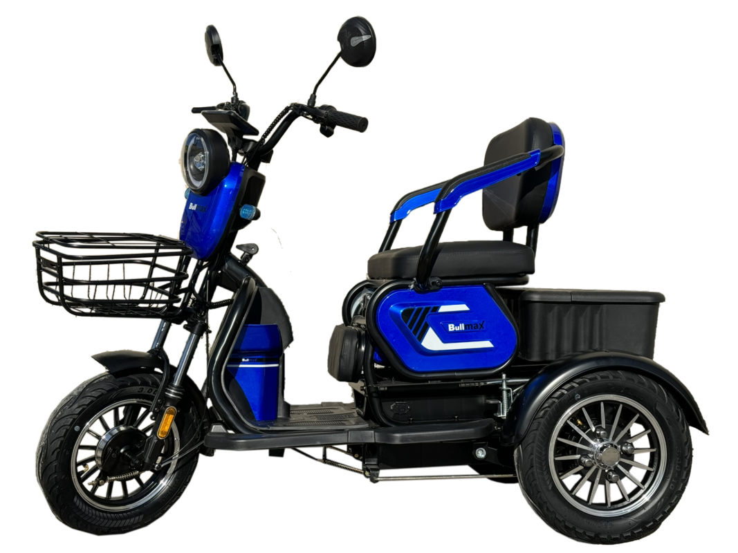 Електрическа двуместна триколка FullMax С1+ с реглаж на втората седалка модел 2024 година